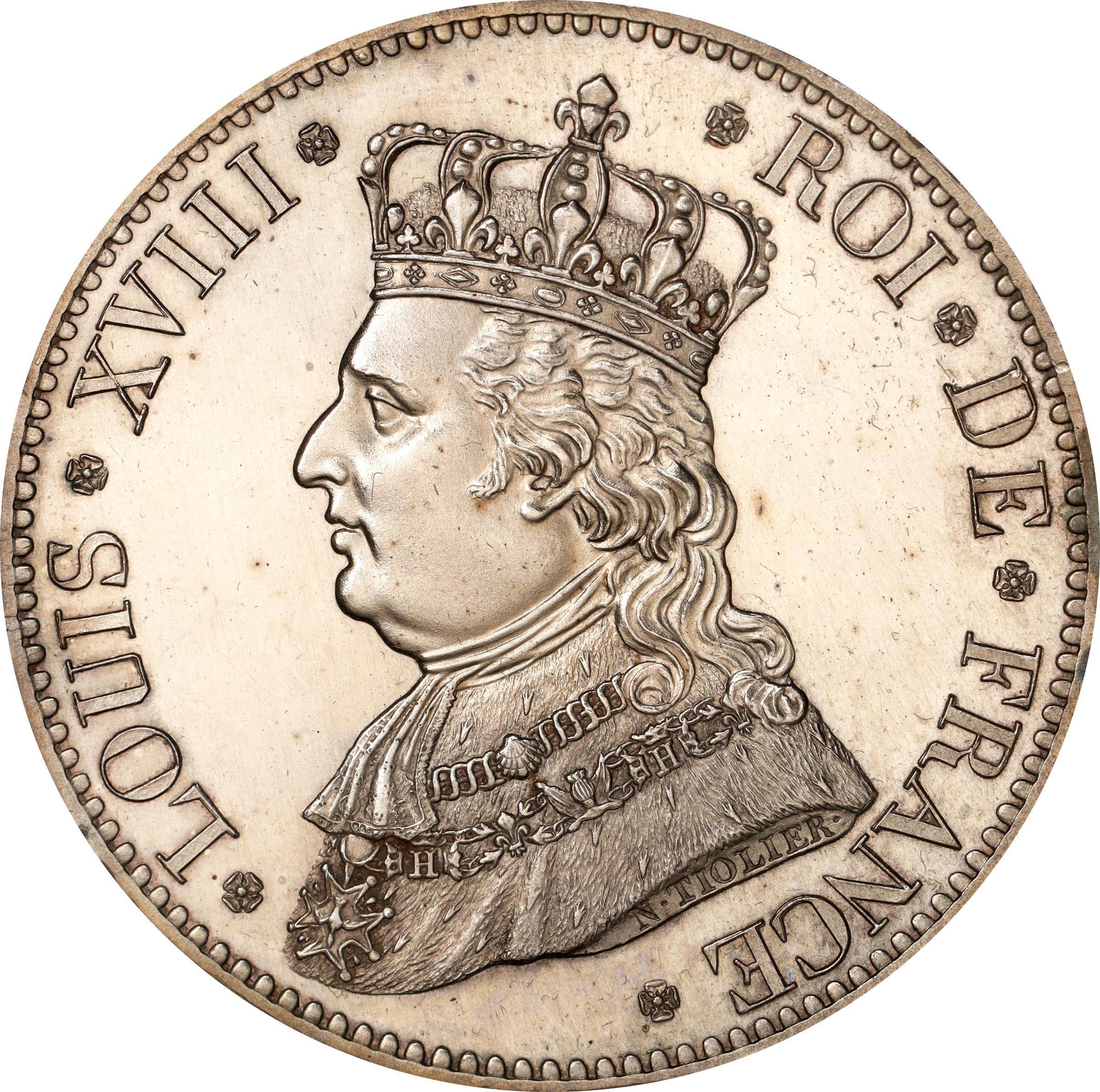 【R3】フランス ルイ18世 5フラン銀貨 エセー 1815年 パリ PCGS SP62 | Top Pop 最高鑑定