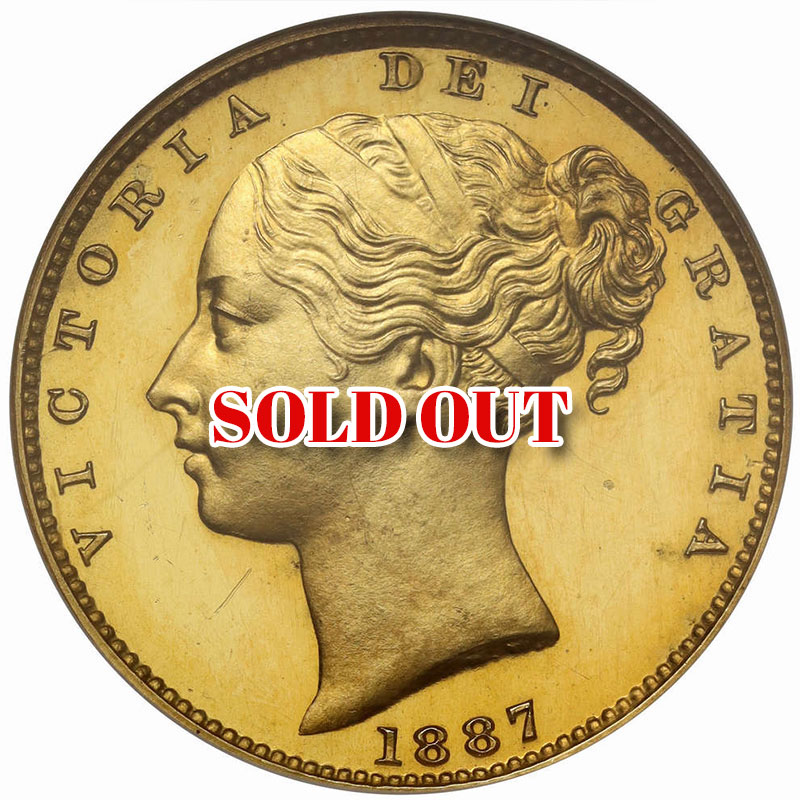 【R6】イギリス ソブリン金貨 ヴィクトリア女王ヤングヘッド／シールドリバース 1887年 NGC PF64 CAM TOPPOP