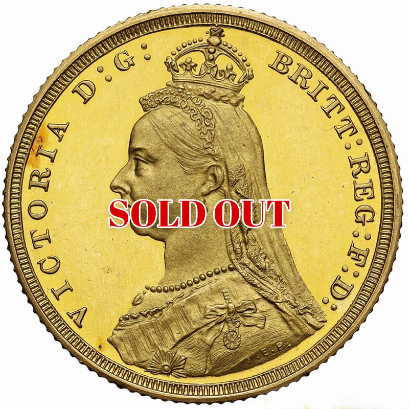 【R6】イギリス ソブリン金貨 ヴィクトリア女王ジュビリーヘッド/聖ジョージ 1887年 PF63 Ultra Cameo