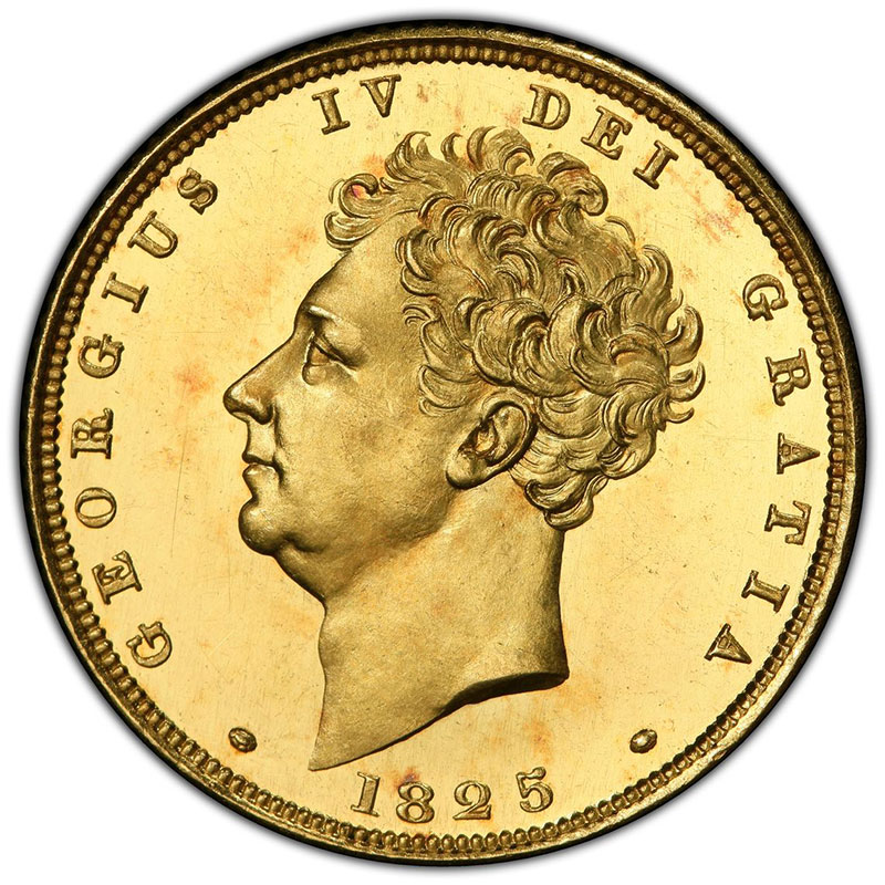 1825年 英国 ジョージ4世 ソブリン金貨 プルーフ 近代ソブリン成立期の制度と造形を示す節目の一枚 PCGS PR63 CAM | TOP POP(Single Finest)