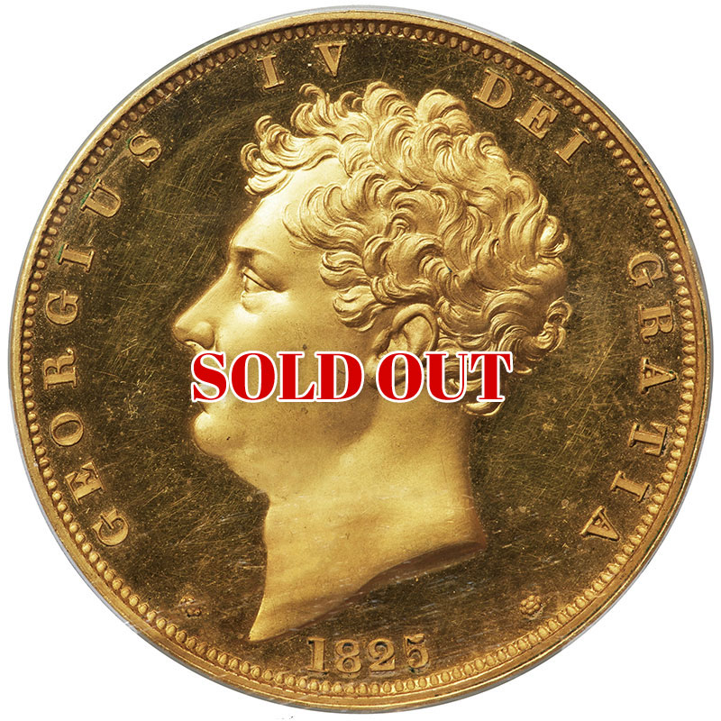 【R6】1825年 英国 ジョージ4世 クラウン・パターン オブバース単面（Uniface Obv）バートンズ・メタル PCGS PR63（ESC-2333）